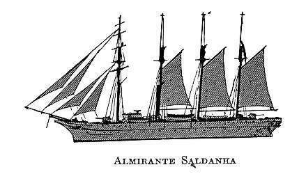 Desenho do Navio Escola Almirante Saldanha. (foto: JFS/via Pedro Caminha)